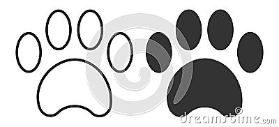 Paw footprint icon. Dog print symbol. Sign imprint foot vector Vector Illustration