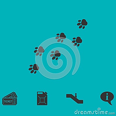 Paw icon flat Vector Illustration