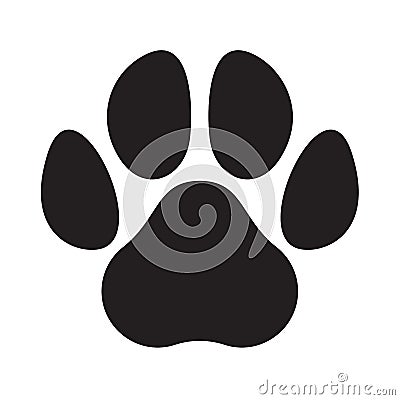 Paw logo cat dog animal pet vector footprint icon Vector Illustration