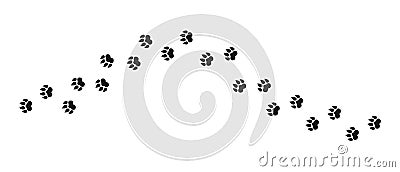 Paw print Footprints silhouettes symbol clipart Vector Illustration