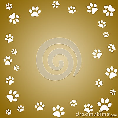 Paw print frame Stock Photo