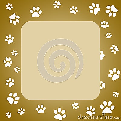 Paw print frame Stock Photo