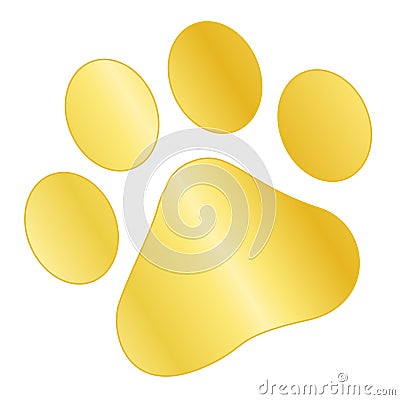 Paw print gold Vector Illustration