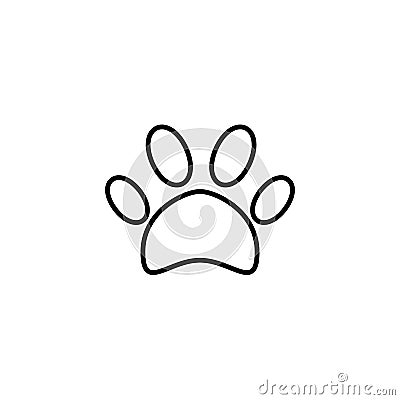 Paw print icon,vector illustration. Flat design style. vector paw print icon illustration isolated on White background Vector Illustration