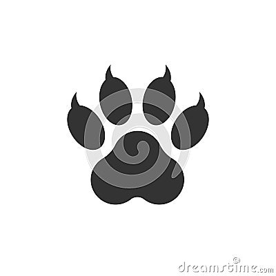 Paw print icon vector illustration isolated on white background. Vector Illustration