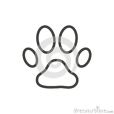 Paw print icon vector. Line dog footprint symbol. Vector Illustration