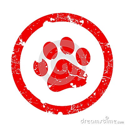 Paw print stamp Stock Photo