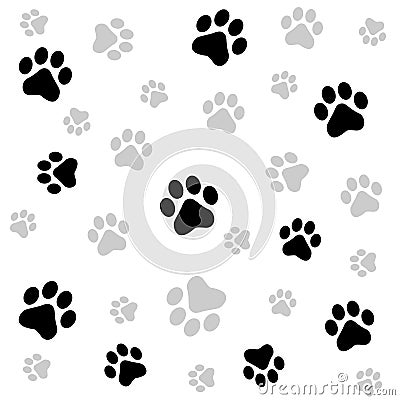 Paw prints background Vector Illustration