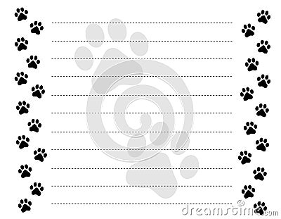 Paw prints border Vector Illustration