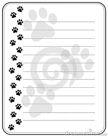 Paw prints border Vector Illustration