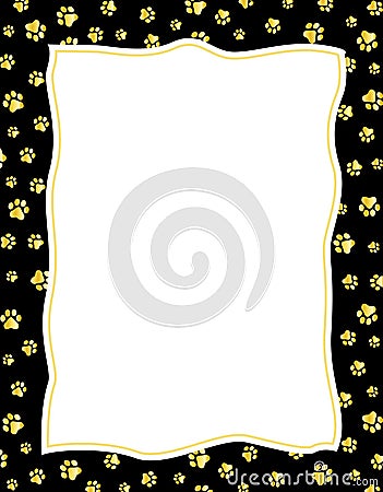 Paw prints border Vector Illustration