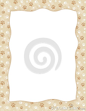 Paw prints border Stock Photo