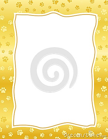 Paw prints border / frame Vector Illustration