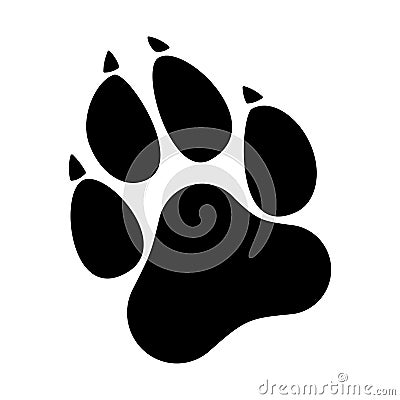 Paw Prints. Dog or cat paw print flat icon. Vector Illustration