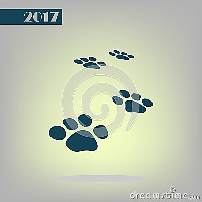 Paw prints icon Cartoon Illustration