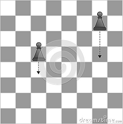 Pawn chess rules Cartoon Illustration