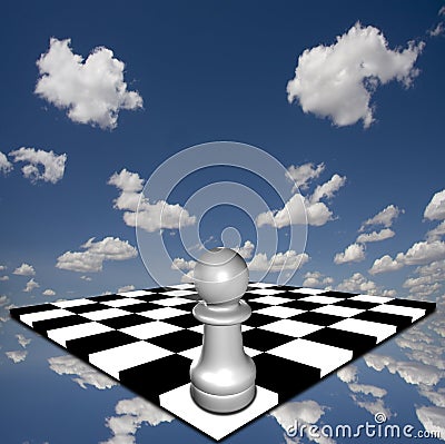 Pawn on chessboard Stock Photo