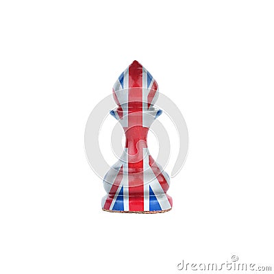 Pawn in the colors of the flag of English. Isolated on a white background. Sport. Politics. Business Stock Photo