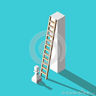 Pawn, high pedestal, ladder Vector Illustration