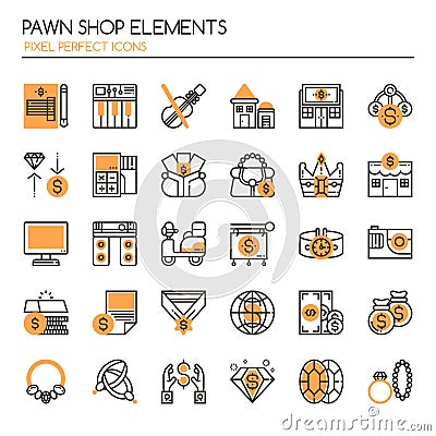 Pawn Shop Elements Vector Illustration