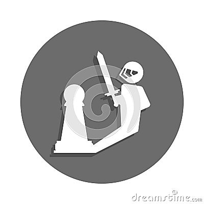 pawn warrior icon in badge style. One of chess collection icon can be used for UI, UX Stock Photo