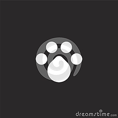 pawprint icon. Filled pawprint icon for website design and mobile, app development. pawprint icon from filled dogs collection Vector Illustration