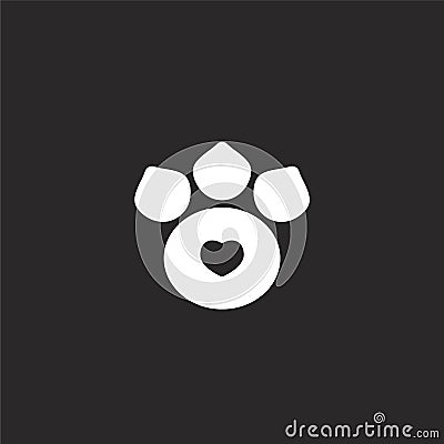 pawprint icon. Filled pawprint icon for website design and mobile, app development. pawprint icon from filled charity collection Vector Illustration