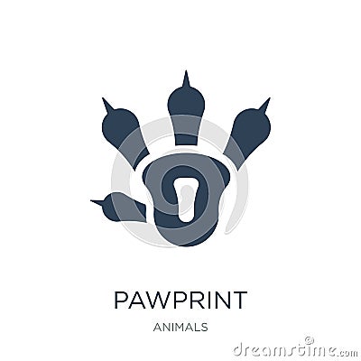 pawprint icon in trendy design style. pawprint icon isolated on white background. pawprint vector icon simple and modern flat Vector Illustration