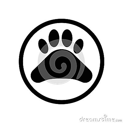 Pawprint icon vector isolated on white background, Pawprint sign , dark pictogram Vector Illustration