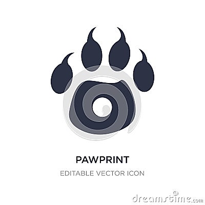 pawprint icon on white background. Simple element illustration from Animals concept Vector Illustration
