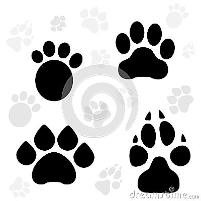 Paws and Claws Print Vector Illustration