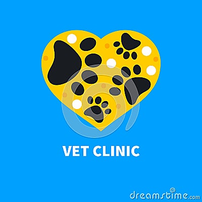 Paws at heart Vector Illustration