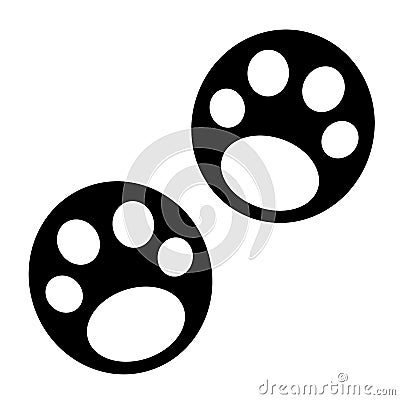 Panda paw prints icon design element. Vector Illustration