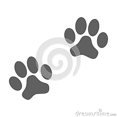 Paws animal prints graphic sign Cartoon Illustration