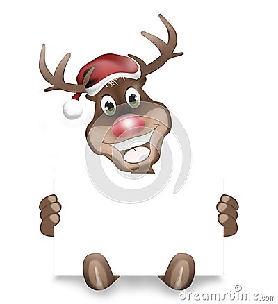 Paws Rudolph Christmas White Stock Photo