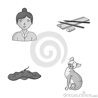 Paws, teacher and other monochrome icon in cartoon style.animal, breed icons in set collection. Vector Illustration