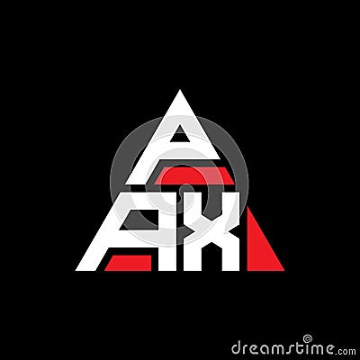 PAX triangle letter logo design with triangle shape. PAX triangle logo design monogram. PAX triangle vector logo template with red Vector Illustration