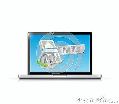 Pay bills online illustration design Cartoon Illustration