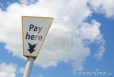 Pay here Stock Photo