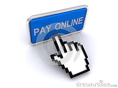 Pay online button Stock Photo