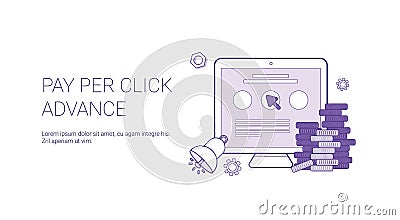 Pay Per Click Advance Business Concept Template Web Banner With Copy Space Vector Illustration
