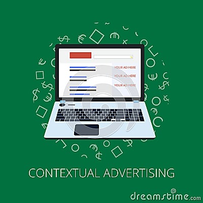 Pay Per Click flat style banner. Internet advertising, online marketing concept. Modern illustration for web design, market Cartoon Illustration