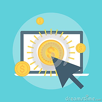 Pay Per Click flat style, colorful, icon Stock Photo