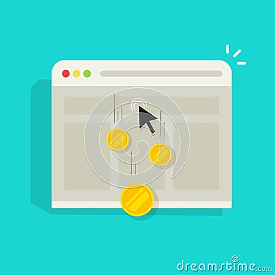 Pay per click PPC vector internet advertising concept, marketing Vector Illustration