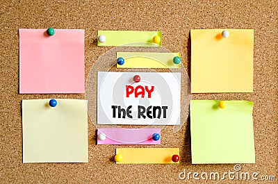 Pay the rent text concept Stock Photo