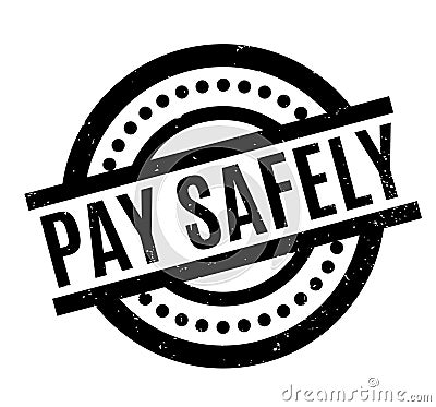 Pay Safely rubber stamp Vector Illustration