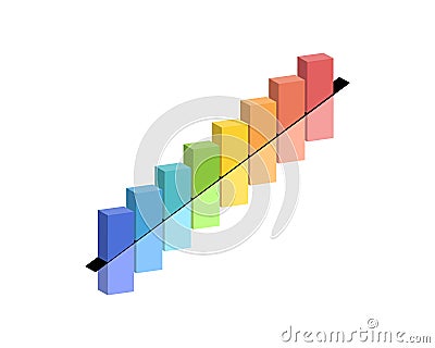 Pay structure design or salary structure for the maximum range, minimum range, midpoint in isometric graph Vector Illustration
