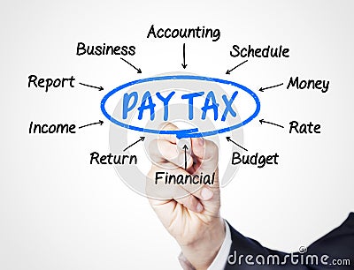 Pay tax Stock Photo