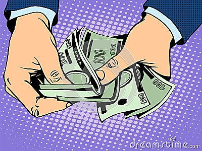 Payback cash in hand Vector Illustration