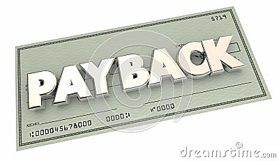 Payback Return Money Owed Payment Check Stock Photo